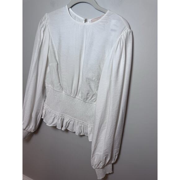 KEEPSAKE the label secure long sleeve top - small NWT Ivory White Peplum $150 - Picture 9 of 15